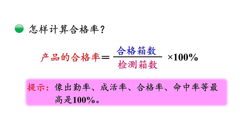 北师大版数学六年级上册 第4单元 百分数-第2课时 合格率课件第6页