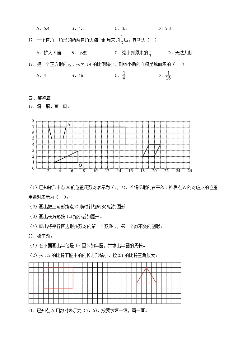 北师大版六年级下册数学2.4《图形的放大与缩小》同步练习（含答案）第2页