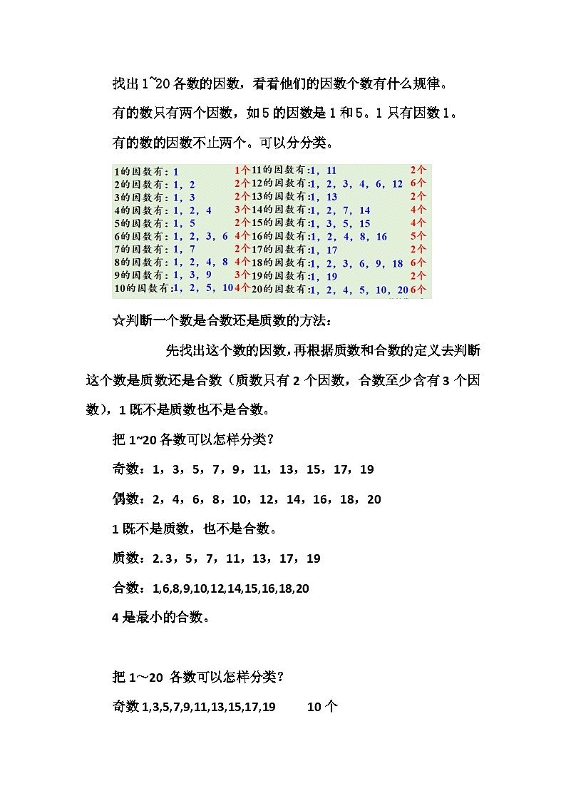 五年级下册数学人教版 2.3 质数和合数 教案1第2页