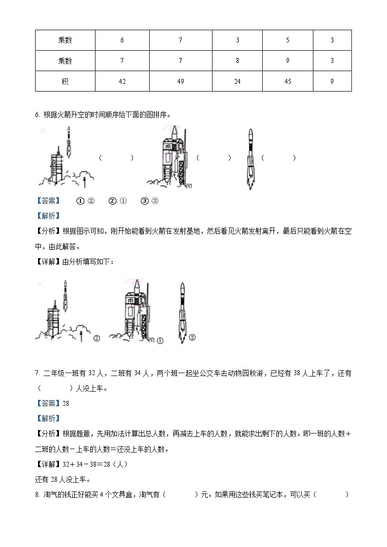 精品解析：2023-2024学年河南省平顶山市宝丰县苏教版二年级上册期末测试数学试卷（解析版）第3页