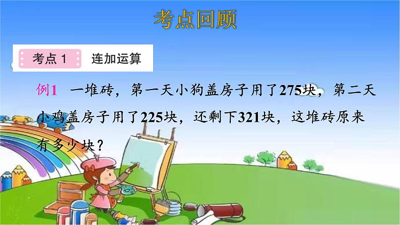 北师大版数学三年级上册 第3单元 加与减-整理和复习课件第3页