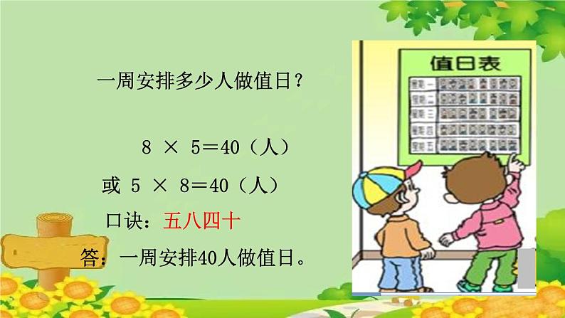 青岛版（五四制）数学二年级上册 3.3.8的乘法口诀课件第7页