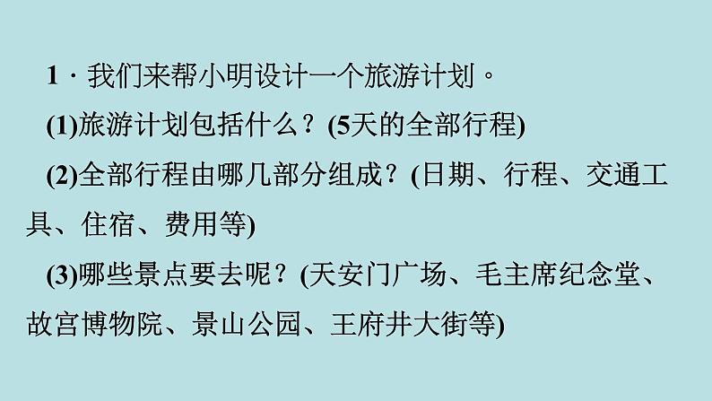 人教版数学六年级下册 6.5.2 北京五日游 课件第4页