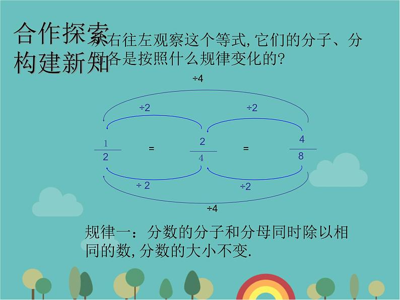 青岛版（六三）数学五年级下册 二 校园艺术节—分数的意义和性质-3 分数的基本性质 (2)课件第8页