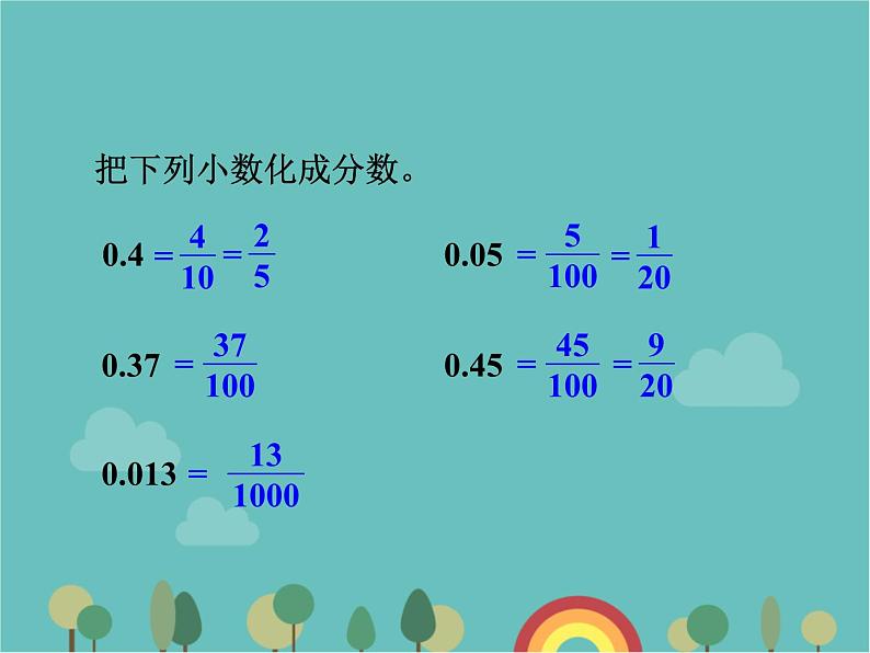 青岛版（六三）数学五年级下册 三 剪纸中的数学—分数加减法（一）-5 分数与小数的互化 (2)课件第4页