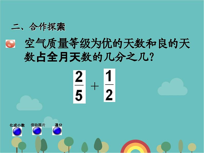 青岛版（六三）数学五年级下册 五 关注环境—分数加减法（二）-2 异分母分数加减法课件第4页