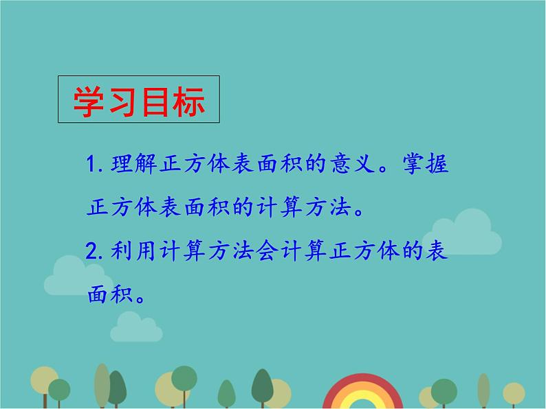 青岛版（六三）数学五年级下册 七 包装盒—长方体和正方体-2 正方体的表面积课件第2页