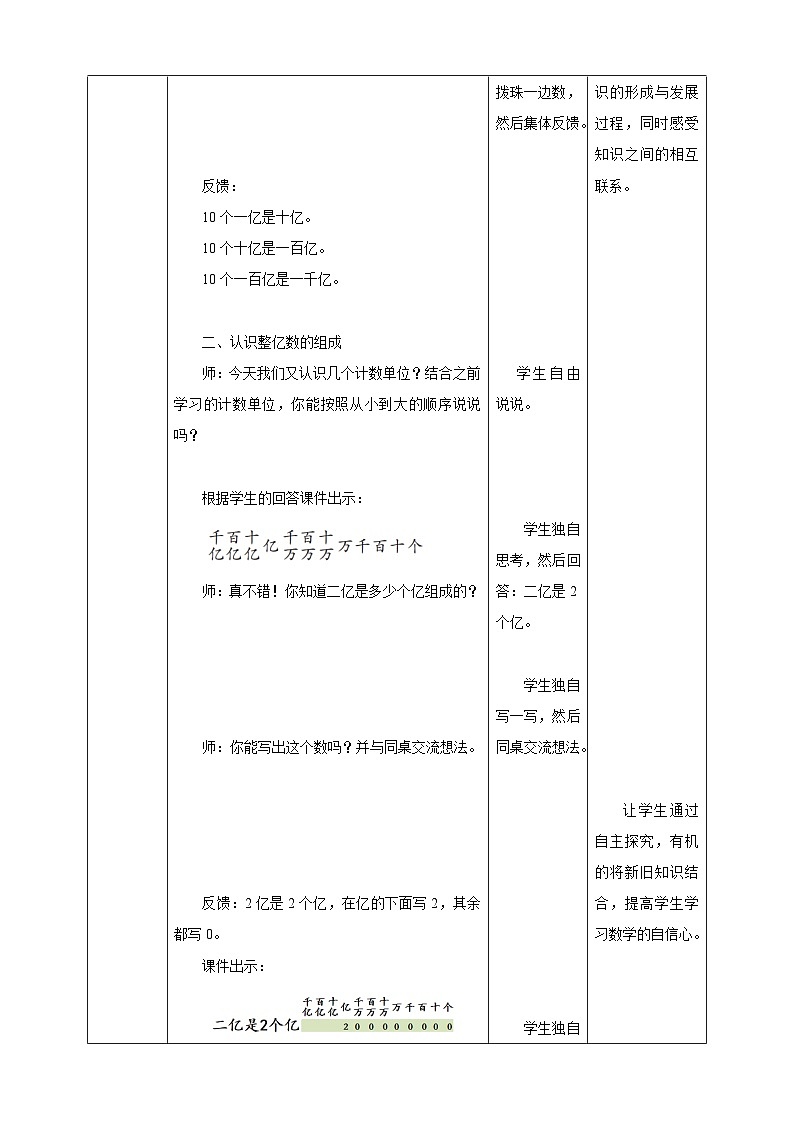 苏教版四年级下册数学《认识整亿数》教学设计03