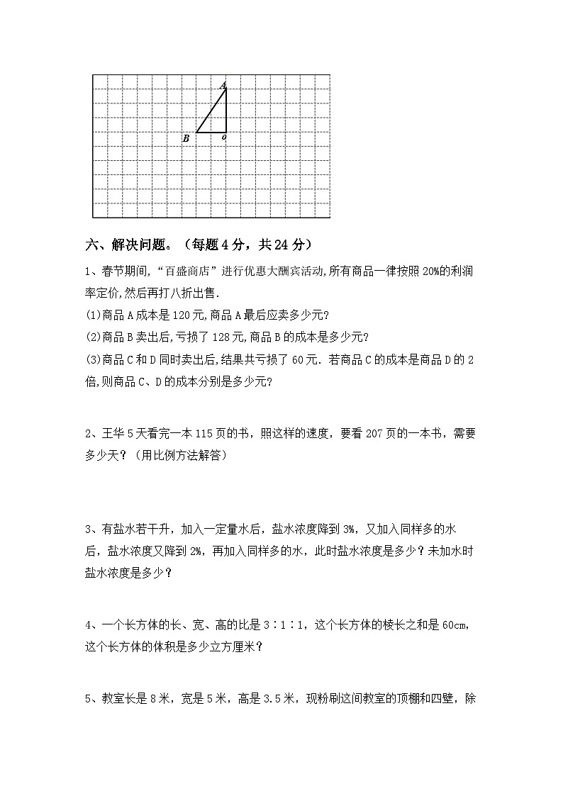小升初复习卷（试题）-2023-2024学年六年级下册苏教版数学第3页