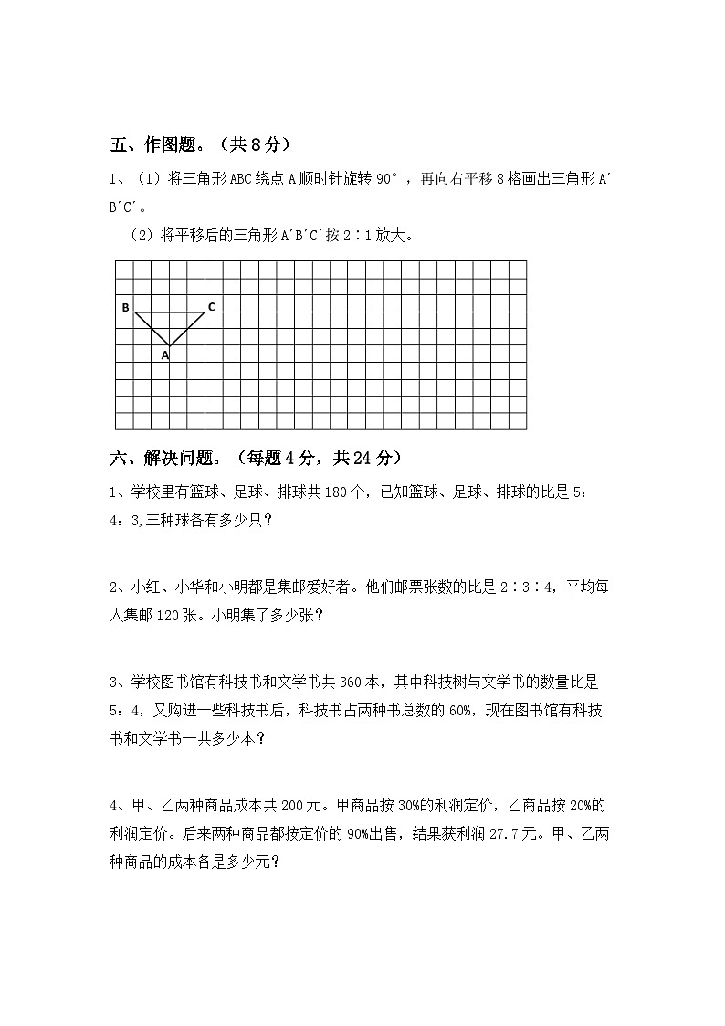 小升初综合复习（试题）-2023-2024学年六年级下册北师大版数学第3页