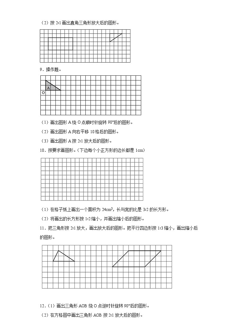 (期中典型真题)第1-4单元期中专项突破作图题—2023—2024学年六年级下册数学高频易错期中备考（人教版）03