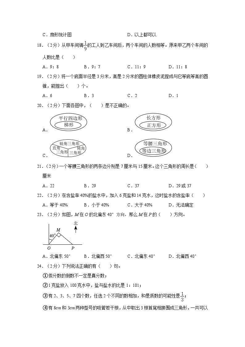 江苏省宿迁市泗洪县2022-2023学年六年级下学期期末调研数学试题（含答案）03