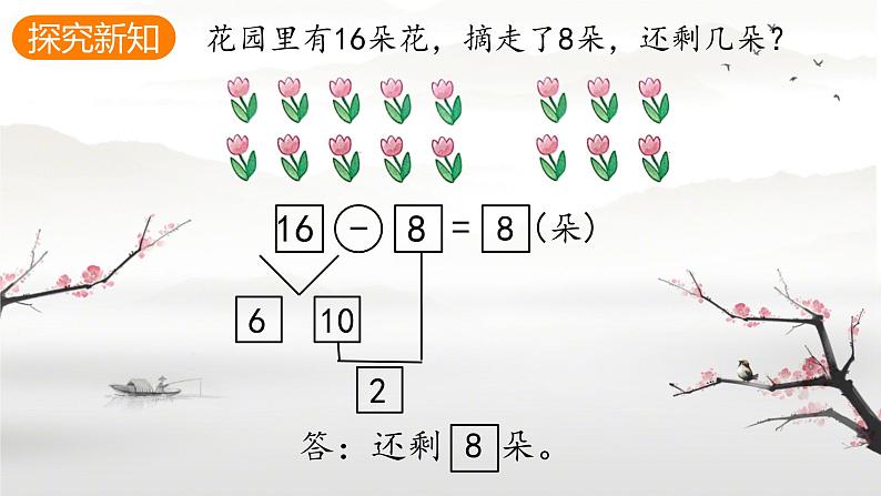 人教版小学一年级数学下册 十几减8、7、6 课件第5页