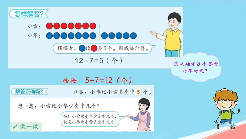 人教版小学一年级数学下册 100以内数的认识 整十数加减一位数解决问题课件第6页