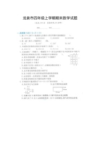 浙江省丽水市龙泉市2021-2022学年四年级上学期期末数学试题