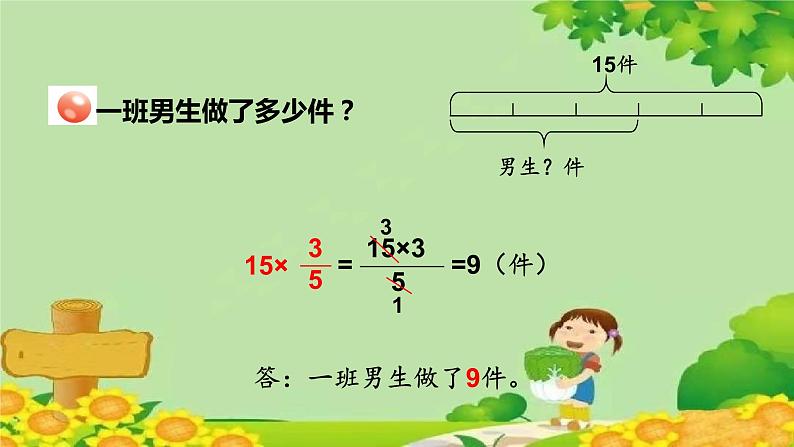 青岛版数学六年级上册 一、小手艺展示——分数乘法-3.求一个数的几分之几是多少课件06