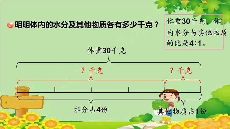 青岛版数学六年级上册 四、人体的奥秘——比-3.按比分配课件04