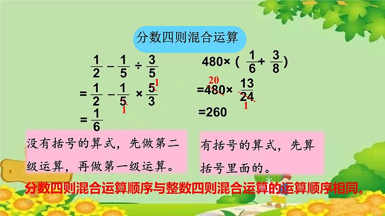 青岛版数学六年级上册 六、中国的世界遗产——分数四则混合运算-我学会了吗？课件03