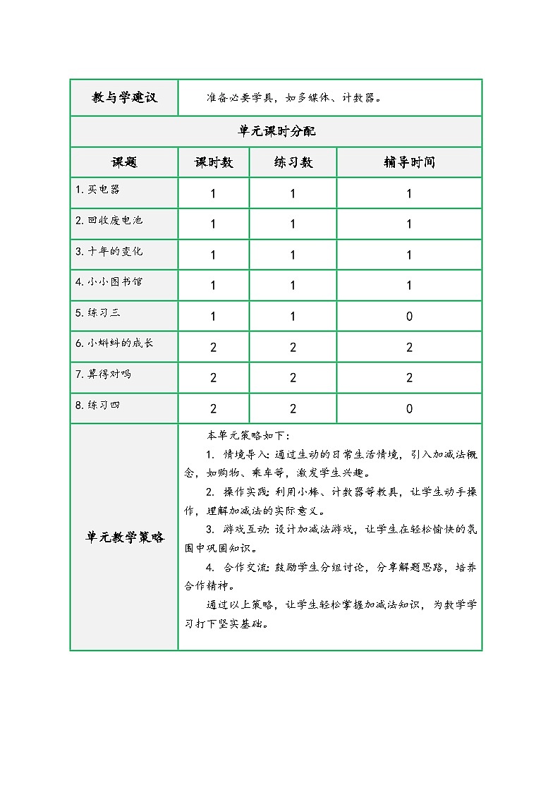 北师大版二年级数学下册第五单元《加与减》（精品同步教学设计）02