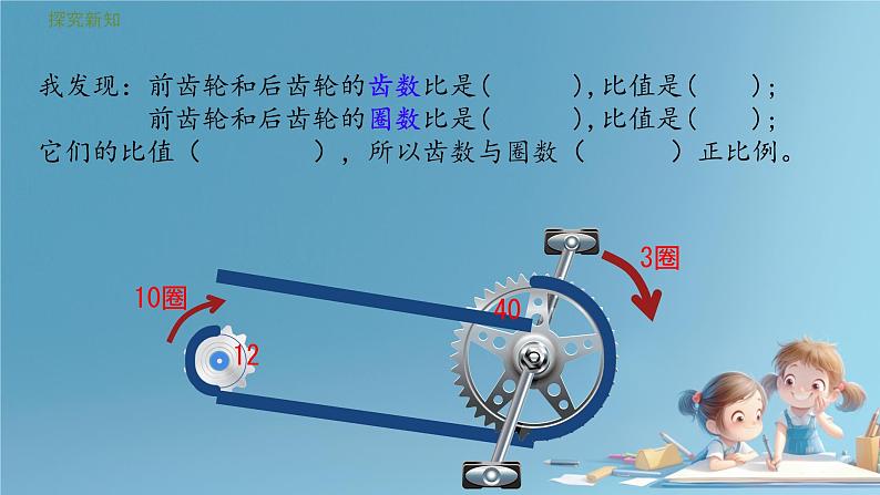 人教版小学六年级数学下册综合实践自行车里的数学 课件06