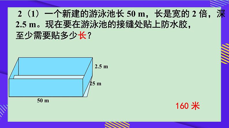 人教版小学五年级数学下册长方形和正方形单元复习课件07