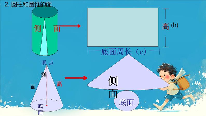 人教版小学六年级数学下册  圆柱与圆锥整理和复习  课件第3页