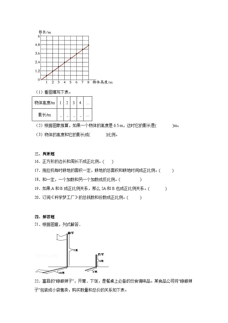 4.2正比例课堂通行证 北师大版数学六年级下册练习试题03