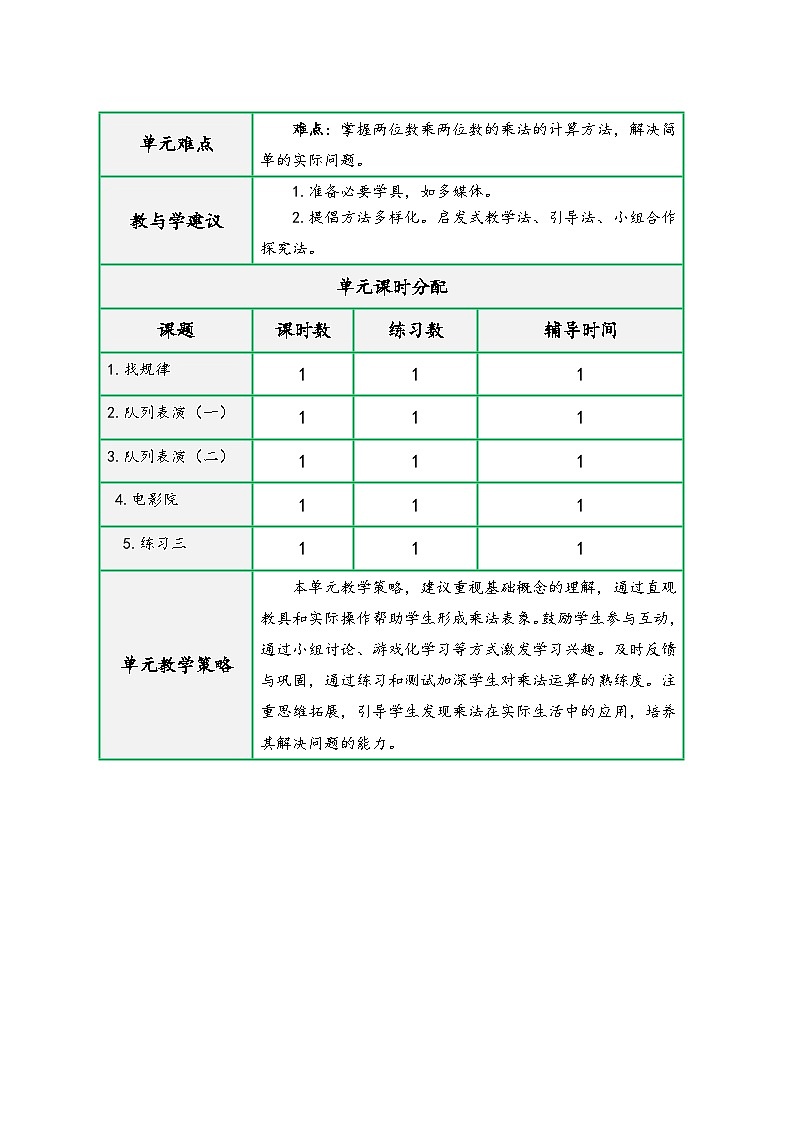 北师大版三年级数学下册第三单元《乘法》（精品同步教学设计）02
