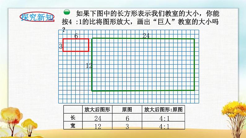 北师大版六年级数学下册第2单元第4课时图形的放大与缩小课件第3页