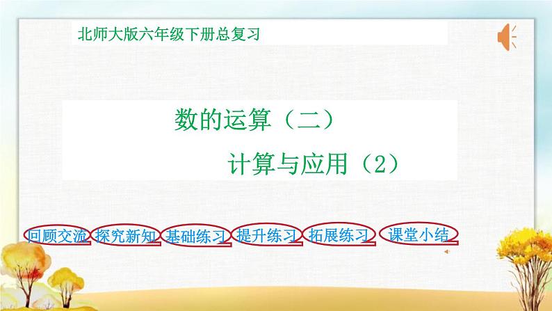 北师大版六年级数学下册总复习数与代数计算与应用2课件第1页