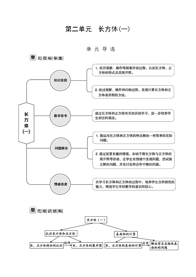 北师大版五年级数学下册第2单元长方体(一)课时教案01