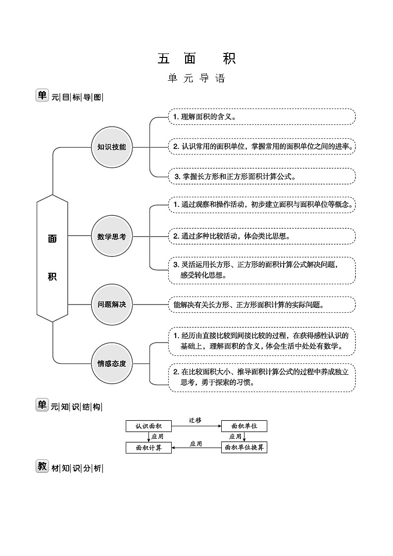 北师大版三年级数学下册第5单元面积课时教案01