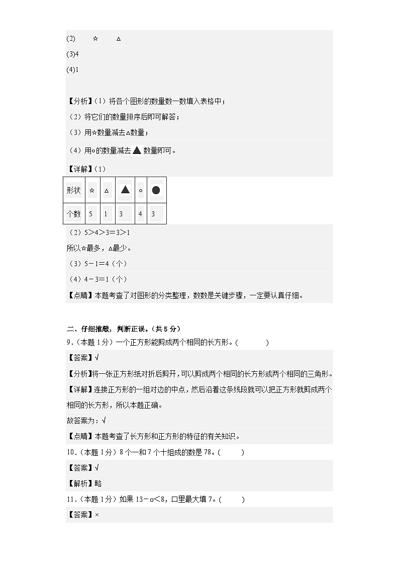 2023-2024学年（人教版）一年级数学下册期中测试卷（提高卷02）03