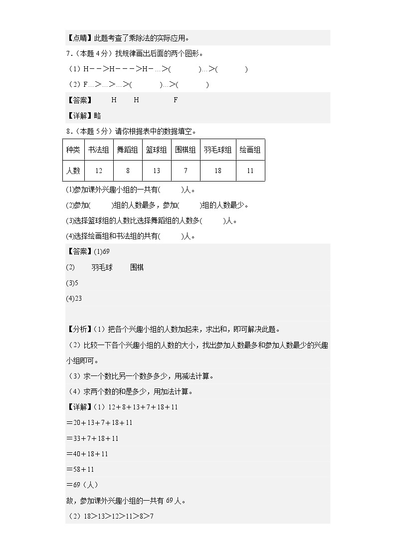 人教版数学（提高卷01）-2023-2024学年二年级下册期中测试卷.zip03