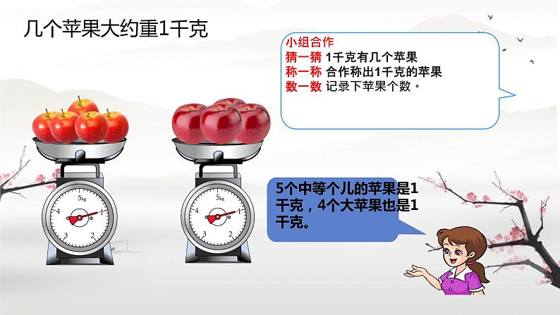 人教版小学二年级数学下册 8 克和千克 （克与千克 解决问题）课件第3页