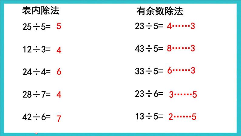 人教版小学二年级数学下册 总复习 （除法）课件02