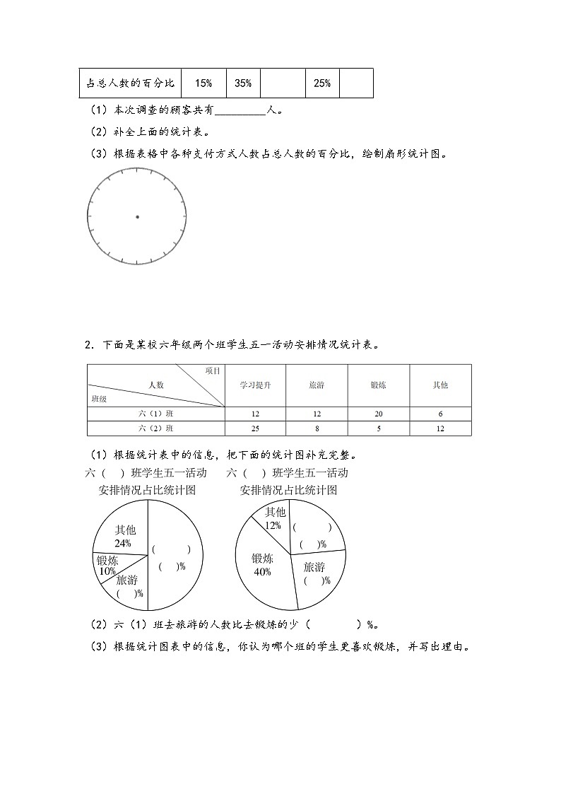 （期中备考）第一单元-扇形统计图（知识梳理+专项训练）-2023-2024学年六年级下册数学期中备考专项讲义（苏教版）第2页