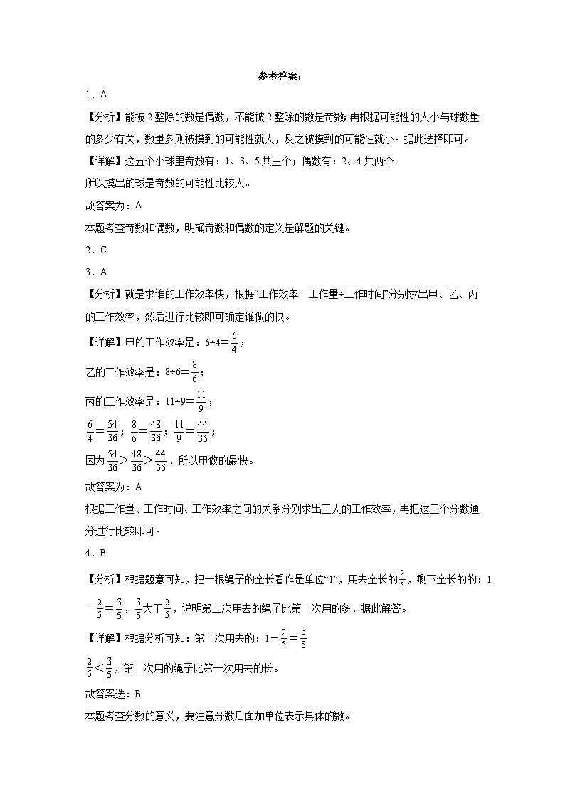 江苏省苏州市2023-2024学年五年级下学期期中综合调研数学试卷（苏教版）03