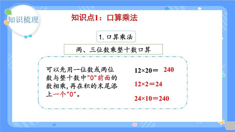 人教版三年级下册第四单元两位数乘两位数第7课时  整理和复习课件第5页