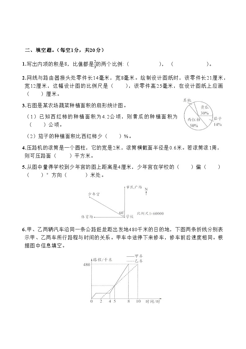 期中测试卷（1-6单元）（试题）-2023-2024学年六年级下册数学苏教版第2页