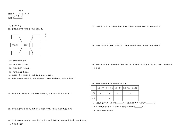 (期中高频考点)2023-2024学年三年级下学期期中综合调研数学试卷（人教版）02