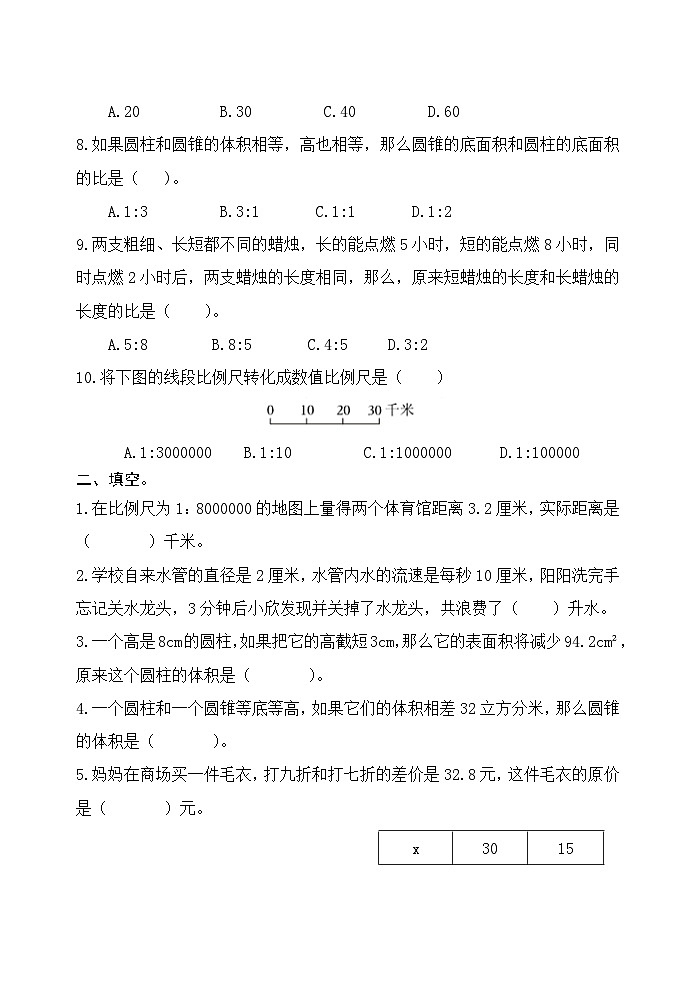 山东省潍坊市坊子区黄旗堡街道逄王小学2023-2024学年六年级下学期期中数学试题02