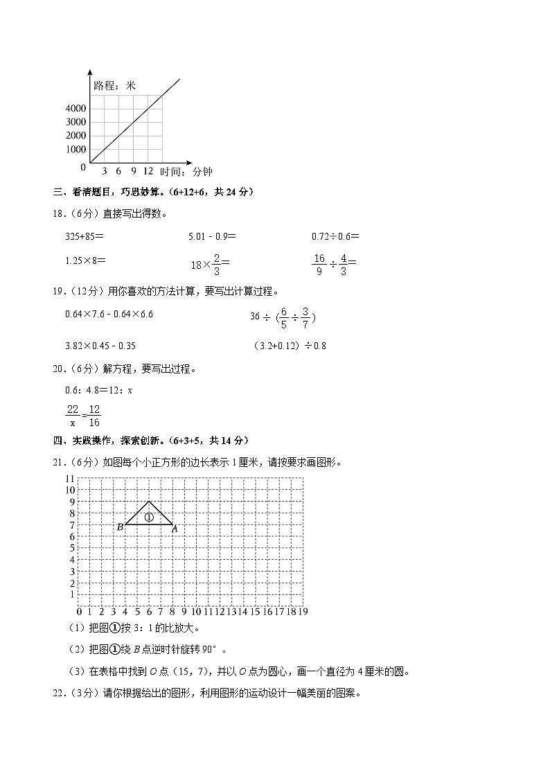 广东省茂名市化州市2023-2024学年六年级下学期期中数学试卷第3页