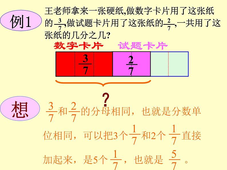 五年级数学下册人教版同分母分数加、减法(课件)第3页