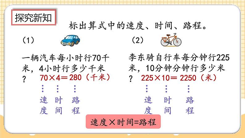 人教版数学四年级上册4.6《速度、时间与路程的关系》课件+教案+练习06