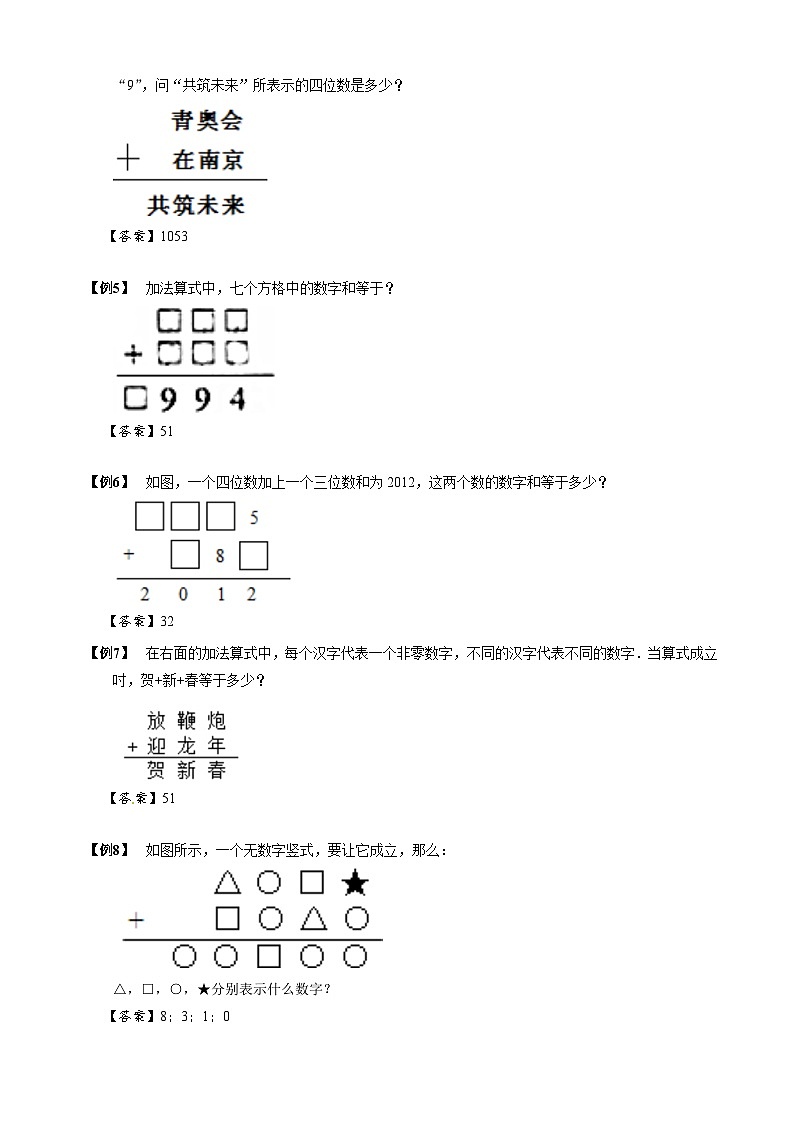【专项训练】03 竖式数字谜 -2024年小升初数学思维专项模板训练02