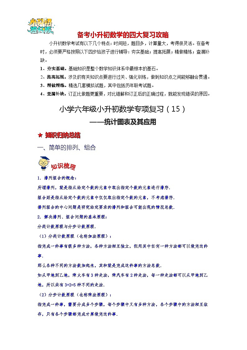 第15讲 统计图表及其应用-【专项复习】最新六年级数学下册小升初专项复习（通用版）第1页