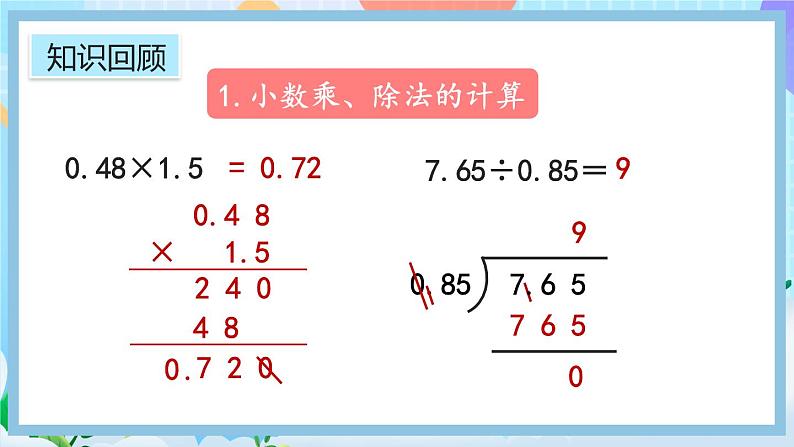 人教版数学五年级上册3.14《整理和复习》课件+教案06