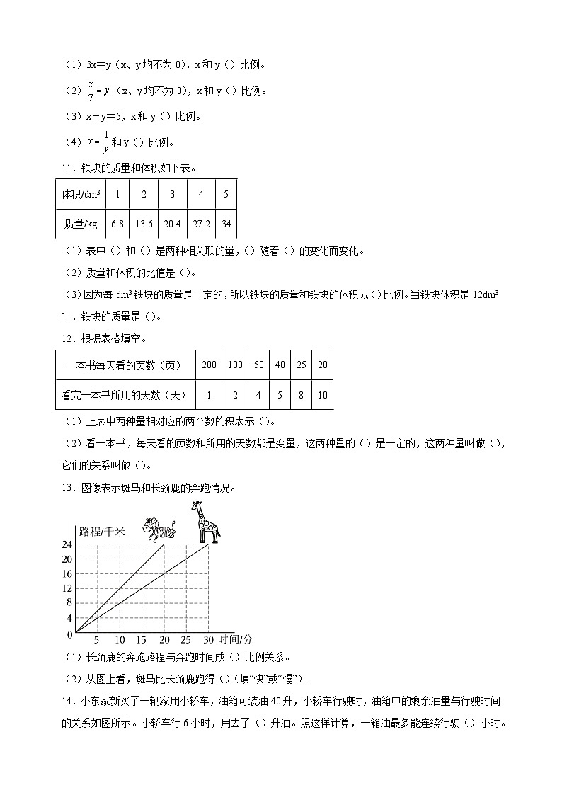 热点08 正反比例关系的判断-2024年小升初数学复习热点题型专项训练（通用版）第2页