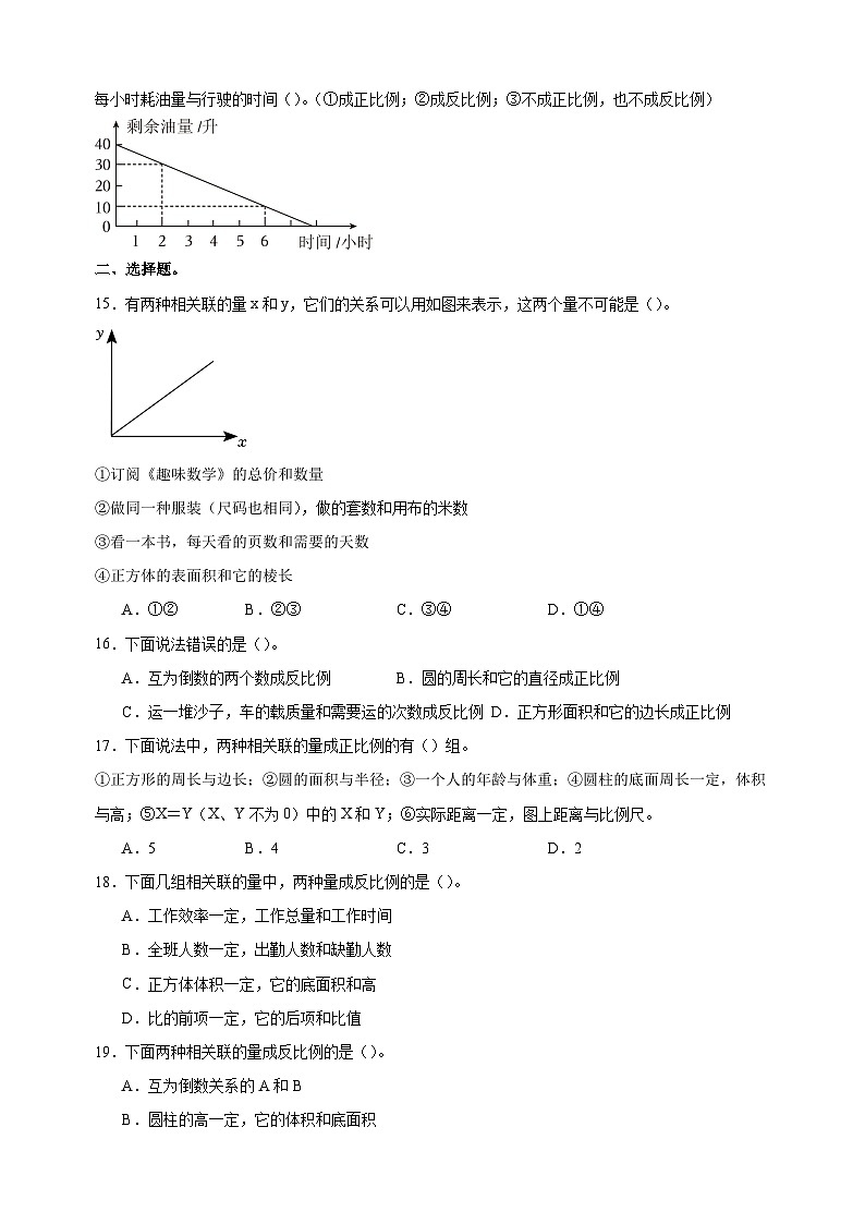 热点08 正反比例关系的判断-2024年小升初数学复习热点题型专项训练（通用版）第3页